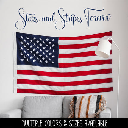 Cursive Stars and Stripes Decal, 4th of July, Patriotic Sign, America, USA, Independence Day, American Pride, Stars and stripes Sticker