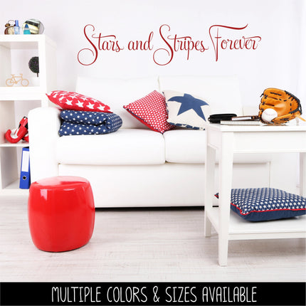 Cursive Stars and Stripes Decal, 4th of July, Patriotic Sign, America, USA, Independence Day, American Pride, Stars and stripes Sticker