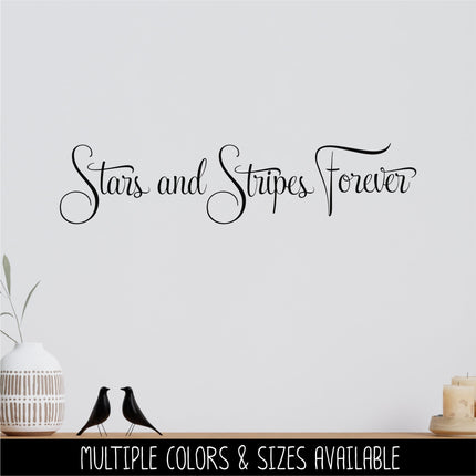 Cursive Stars and Stripes Decal, 4th of July, Patriotic Sign, America, USA, Independence Day, American Pride, Stars and stripes Sticker