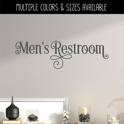 Ornamental Men's Restroom Decal - Men's Restroom Sticker - Men's Restroom Door Decal -Men's Restroom Sign - Men's Restroom Label - Bathroom