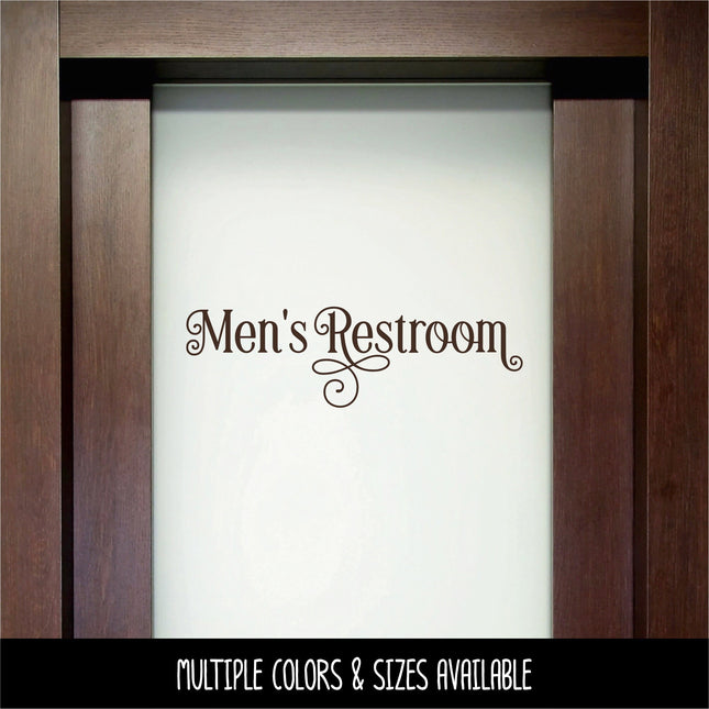 Ornamental Men's Restroom Decal - Men's Restroom Sticker - Men's Restroom Door Decal -Men's Restroom Sign - Men's Restroom Label - Bathroom
