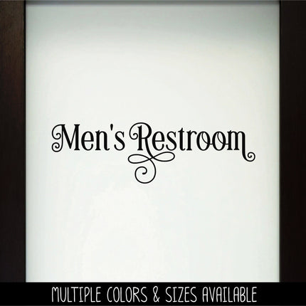 Ornamental Men's Restroom Decal - Men's Restroom Sticker - Men's Restroom Door Decal -Men's Restroom Sign - Men's Restroom Label - Bathroom