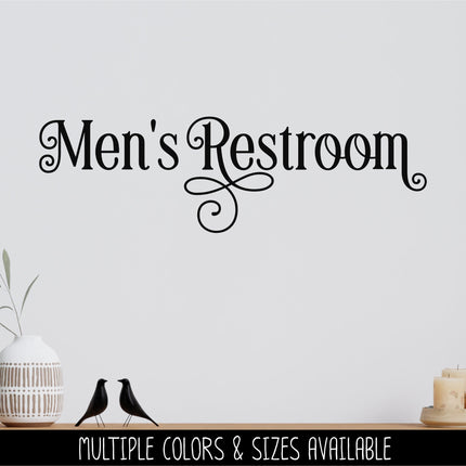 Ornamental Men's Restroom Decal - Men's Restroom Sticker - Men's Restroom Door Decal -Men's Restroom Sign - Men's Restroom Label - Bathroom