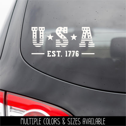 USA Est. 1776 Decal, 4th of July, Patriotic Sign, America, USA, Independence Day, American Pride, America Y' All Sticker, July Fourth Sign