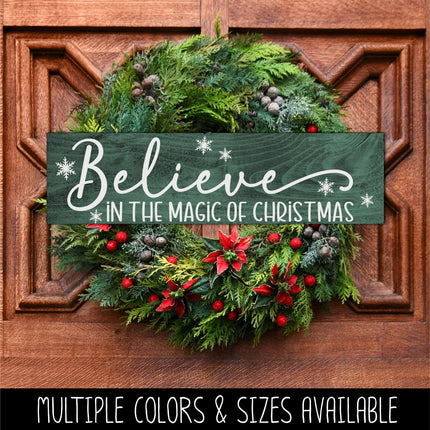 Believe in the Magic of Christmas Decal - Merry Christmas Decal, Christmas Decal, Xmas Decal, Holiday Decal, Sign, Door Decal, Wall Mural