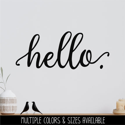 Hello with tails Decal - Hello Vinyl Sticker - Hello Door Decal - Hello Wall Decal - Hello Sign - Hello Door Sticker - Hello Front Door