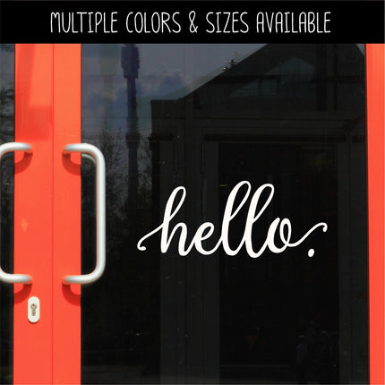 Hello with tails Decal - Hello Vinyl Sticker - Hello Door Decal - Hello Wall Decal - Hello Sign - Hello Door Sticker - Hello Front Door