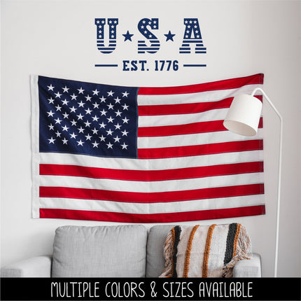USA Est. 1776 Decal, 4th of July, Patriotic Sign, America, USA, Independence Day, American Pride, America Y' All Sticker, July Fourth Sign