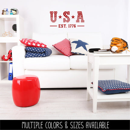 USA Est. 1776 Decal, 4th of July, Patriotic Sign, America, USA, Independence Day, American Pride, America Y' All Sticker, July Fourth Sign