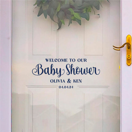 Customizable Welcome to our Baby Shower Decal, Customizable Baby Shower Sticker, Customizable Baby Shower Sign, Baby Shower Window Decal