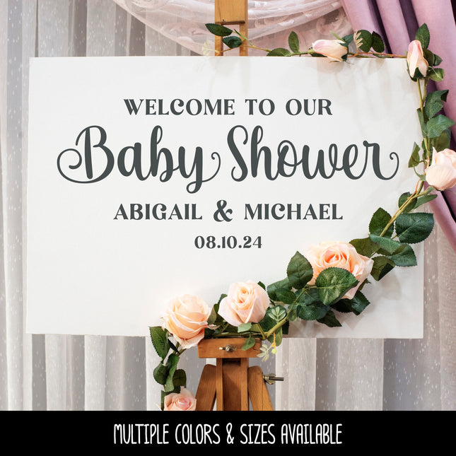Customizable Welcome to our Baby Shower Decal, Customizable Baby Shower Sticker, Customizable Baby Shower Sign, Baby Shower Window Decal
