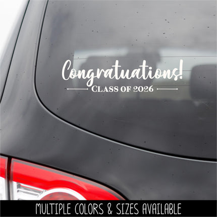Congratulations Class of 2026 Decal - Graduation Announcement Decal - Congratulations Graduate Sign - Senior 2026 Decal - Graduation Sticker