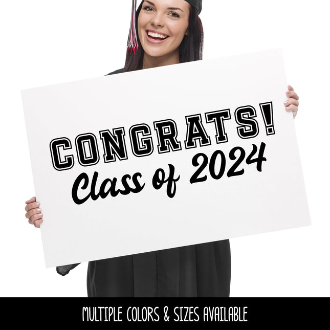 Congrats Class of 2024 Decal - Grad 2024 - Graduation Announcement Decal, Congrats Graduate Sign - Senior 2024, 2024 Car Decal , Athletic