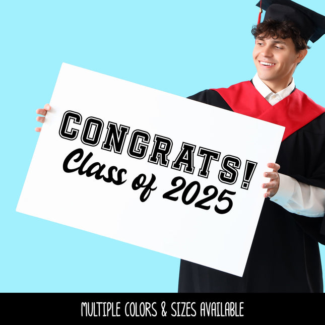Congrats Class of 2025 Decal - Grad 2025 - Graduation Announcement Decal - Congrats Graduate Sign - Senior 2025, 2025 Car Decal, Athletic