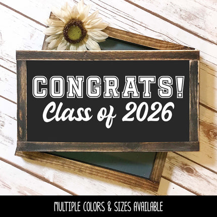 Congrats Class of 2026 Decal - Grad 2026 - Graduation Announcement Decal - Congrats Graduate Sign - Senior 2026, 2026 Car Decal, Vintage 70s