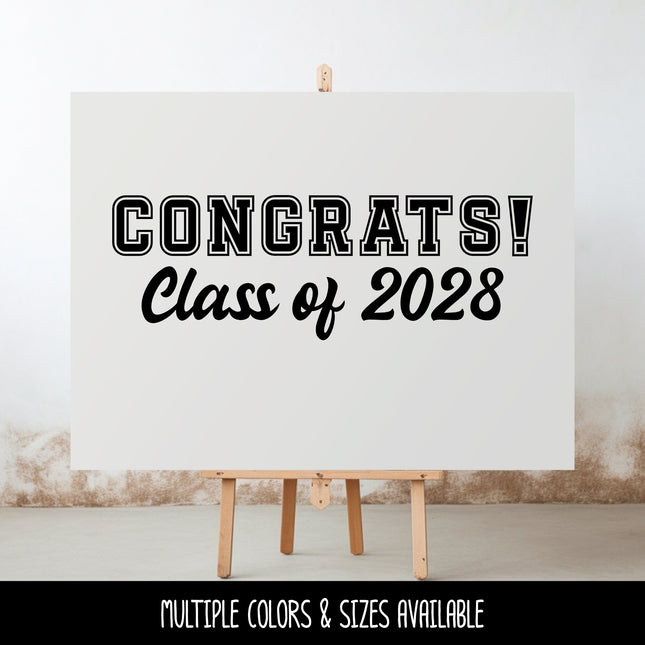 Congrats Class of 2028 Decal - Grad 2028 - Graduation Announcement Decal - Congrats Graduate Sign - Senior 2028, 2028 Car Decal, Athletic