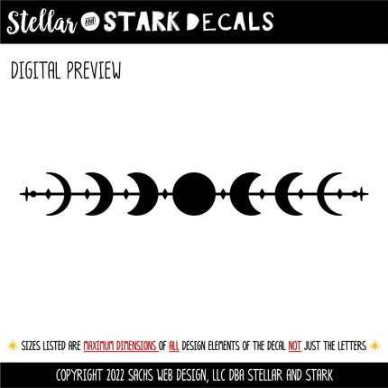 Ornate Moon Phases Decal, Halloween Decal, Autumn Decor, Fall Decor, Moon Decor, Spooky Decal, Celestial, Lunar Sticker, Moon Sticker, Car