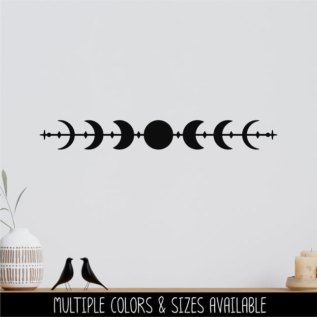 Ornate Moon Phases Decal, Halloween Decal, Autumn Decor, Fall Decor, Moon Decor, Spooky Decal, Celestial, Lunar Sticker, Moon Sticker, Car
