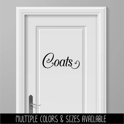 Vintage Coats Decal - Coats Sticker - Coats Decal - Coats Door Decal - Coats Label - Coats Sign - Coats Wall Decal - Home Decor - Home Sign