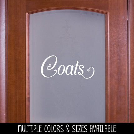 Vintage Coats Decal - Coats Sticker - Coats Decal - Coats Door Decal - Coats Label - Coats Sign - Coats Wall Decal - Home Decor - Home Sign