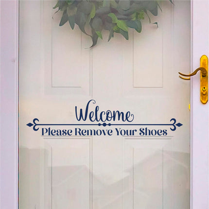 Welcome Remove Your Shoes Decal - Welcome Remove Your Shoes Sticker -Remove Shoes Door Decal -Remove Shoes Wall Decal -Remove Shoes Window