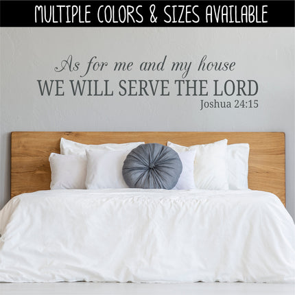 As For Me and My House We Will Serve the Lord, Joshua 24:14 Decal, Bible Decal, Christian Decal, Christian Sticker, Door Decal, Wall Sign