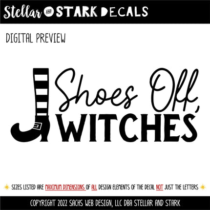 Shoes Off, Witches Decal, Halloween Remove Your Shoes Decal, Please Remove Your Shoes Sign, Remove Your Shoes Sticker, No Shoes Allowed Sign