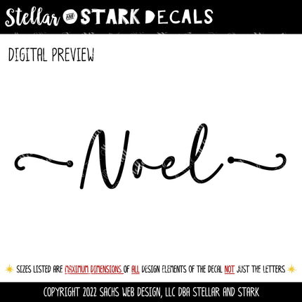 Cute Noel Vinyl Decal, Noel Vinyl Sticker, Noel Door Decal, Merry Christmas Decal, Christmas Decal, Xmas Decal, Holiday Decal, Noel Sign