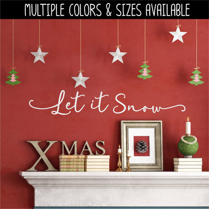 Cursive Let It Snow Decal, Let It Snow Sticker, Let It Snow Wall Decal, Let It Snow Door, Christmas Decal , Christmas Sticker, Snow Sign