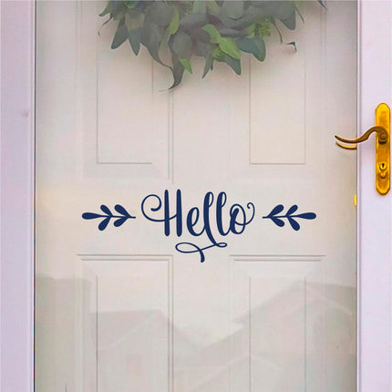 Floral Hello Vinyl Decal - Hello Vinyl Sticker - Hello Door Decal - Hello Car Decal - Hello Mailbox - Hello Door Sticker - Front Door Hello