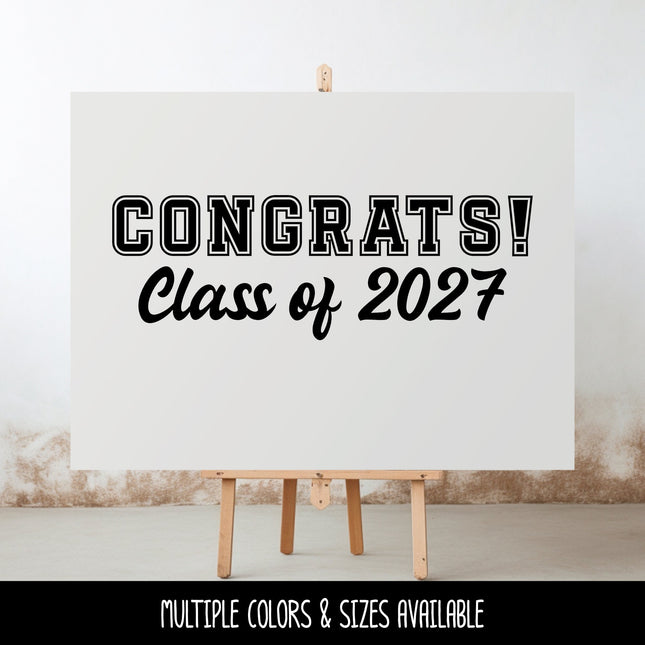 Congrats Class of 2027 Decal - Grad 2027 - Graduation Announcement Decal - Congrats Graduate Sign - Senior 2027, 2027 Car Decal, Athletic