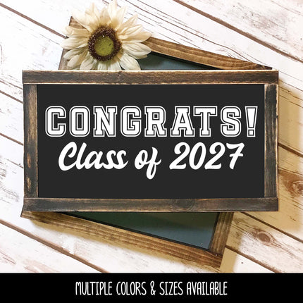 Congrats Class of 2027 Decal - Grad 2027 - Graduation Announcement Decal - Congrats Graduate Sign - Senior 2027, 2027 Car Decal, Athletic