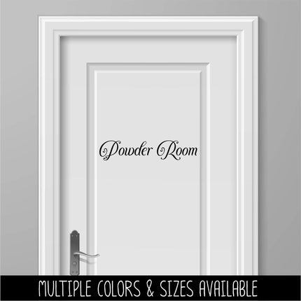 Vintage Script Powder Room Vinyl Decal - Powder Room Sticker - Bathroom Door Decal - Bathroom Wall Decal - Washroom Decal - Bathroom Decal