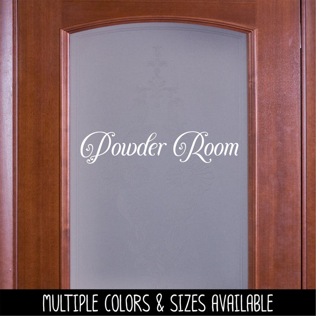 Vintage Script Powder Room Vinyl Decal - Powder Room Sticker - Bathroom Door Decal - Bathroom Wall Decal - Washroom Decal - Bathroom Decal