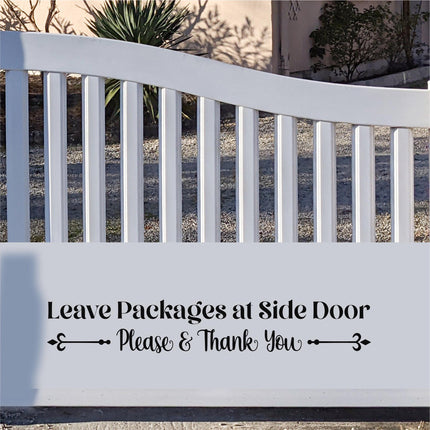 Leave Packages At Side Door Decal, Deliveries Use Side Door Sticker, Door Decal, Wall Decal, Front Door Decal, Sign, Porch Sign, Gate