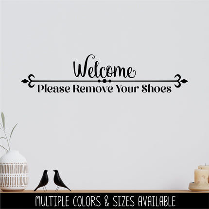 Welcome Remove Your Shoes Decal - Welcome Remove Your Shoes Sticker -Remove Shoes Door Decal -Remove Shoes Wall Decal -Remove Shoes Window