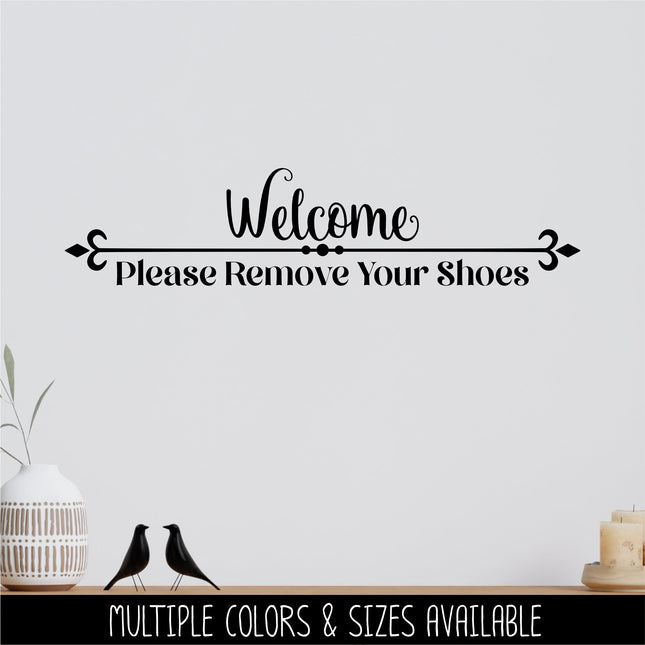 Welcome Remove Your Shoes Decal - Welcome Remove Your Shoes Sticker -Remove Shoes Door Decal -Remove Shoes Wall Decal -Remove Shoes Window