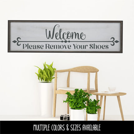Welcome Remove Your Shoes Decal - Welcome Remove Your Shoes Sticker -Remove Shoes Door Decal -Remove Shoes Wall Decal -Remove Shoes Window