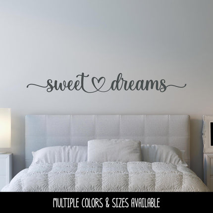 Sweet Dreams with Heart Decal, Sweet Dreams Sticker, Sweet Dreams Wall Mural, Sweet Dreams Sign, Bedroom Decal, Bedroom Sticker, Home Decor