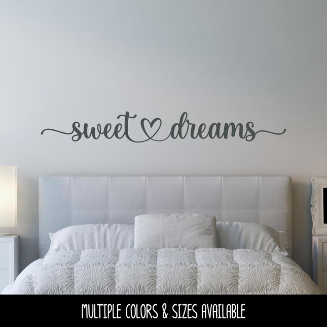 Sweet Dreams with Heart Decal, Sweet Dreams Sticker, Sweet Dreams Wall Mural, Sweet Dreams Sign, Bedroom Decal, Bedroom Sticker, Home Decor