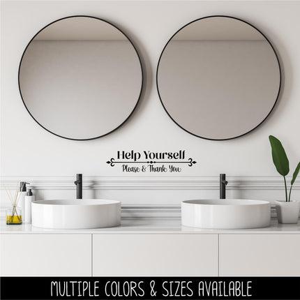 Help Yourself, Please & Thank You Decal - Help Yourself Sticker - Door Decal, Wall Decal, Front Door, Help Yourself Sign, Help Sign, Gate