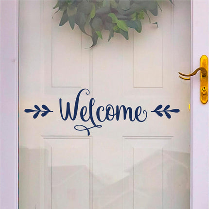 Welcome with Foliage Vinyl Decal - Welcome Foliage Vinyl Sticker - Welcome Door Decal- Welcome Door Sticker - Welcome Mailbox Sticker - Sign
