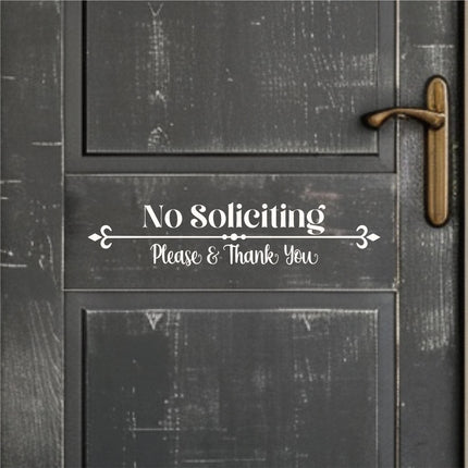 No Soliciting Vinyl Decal, No Soliciting Vinyl Sticker, No Soliciting Door Decal, No Soliciting Window Decal, No Soliciting Sign,Wall Decal