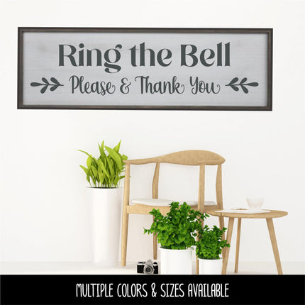 Floral Ring the Bell Vinyl Decal, Ring the Bell Sticker, Ring the Bell Decal, Ring the Bell Wall Decal, Ring Bell Door Decal, Window Decal