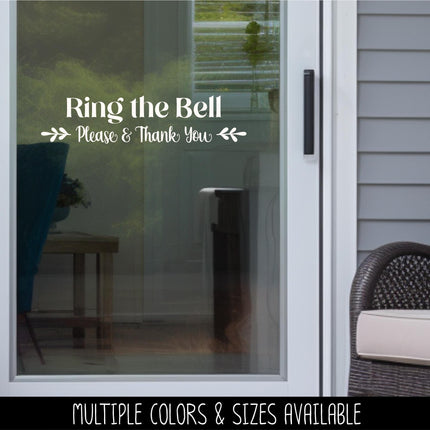 Floral Ring the Bell Vinyl Decal, Ring the Bell Sticker, Ring the Bell Decal, Ring the Bell Wall Decal, Ring Bell Door Decal, Window Decal