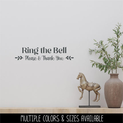 Floral Ring the Bell Vinyl Decal, Ring the Bell Sticker, Ring the Bell Decal, Ring the Bell Wall Decal, Ring Bell Door Decal, Window Decal