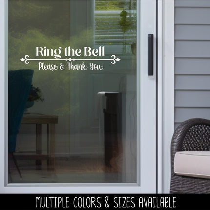 Ring the Bell Vinyl Decal, Ring the Bell Sticker, Ring the Bell Decal, Ring the Bell Wall Decal, Ring Bell Door Decal, Ring the Window Decal