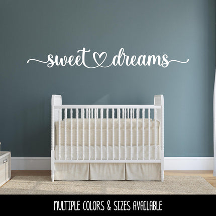 Sweet Dreams with Heart Decal, Sweet Dreams Sticker, Sweet Dreams Wall Mural, Sweet Dreams Sign, Bedroom Decal, Bedroom Sticker, Home Decor