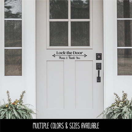 Lock Door Please & Thank You Decal - Lock Door Sticker - Lock Sign - Lock Door Wall Decal - Lock Door Door Decal - Keep Door Locked Decal