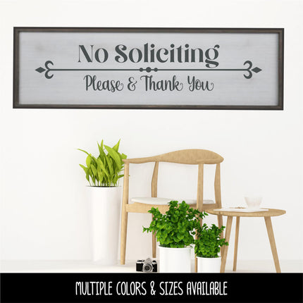 No Soliciting Vinyl Decal, No Soliciting Vinyl Sticker, No Soliciting Door Decal, No Soliciting Window Decal, No Soliciting Sign,Wall Decal